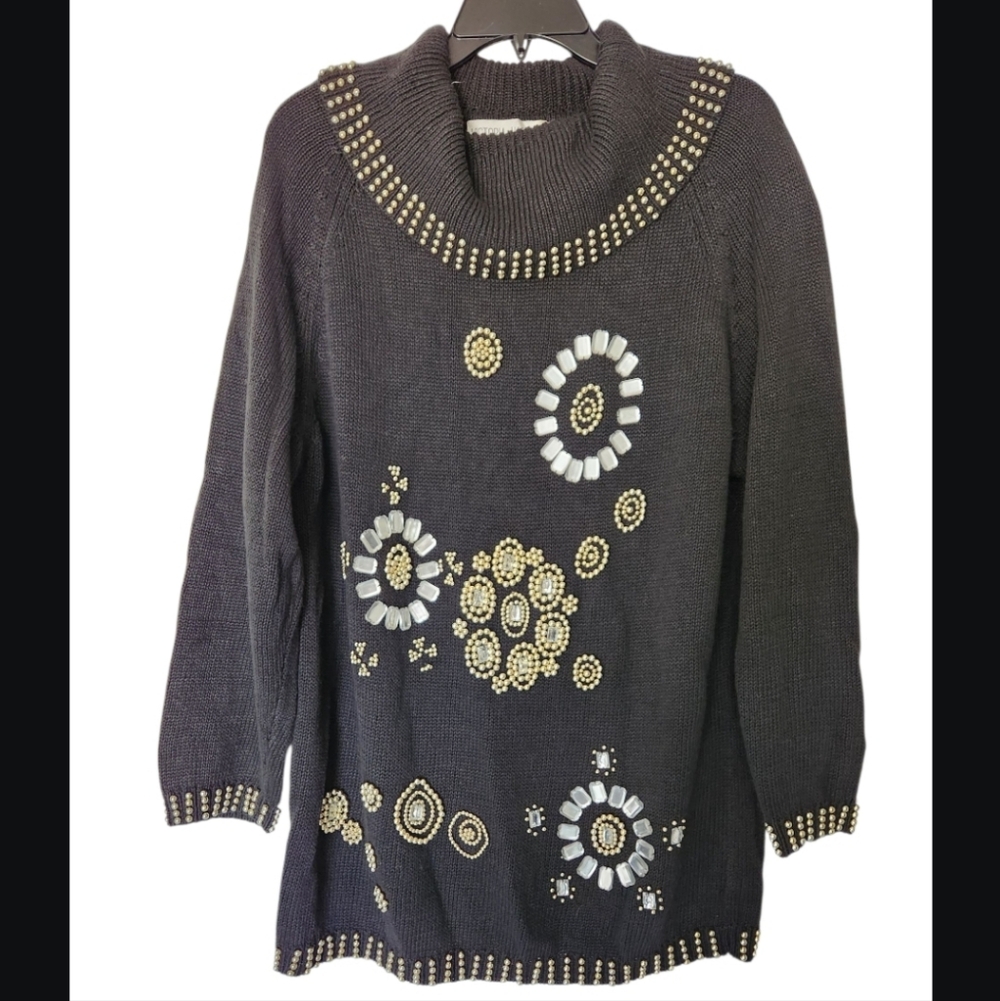 Victoria harbor vintage embellished knit Sweater